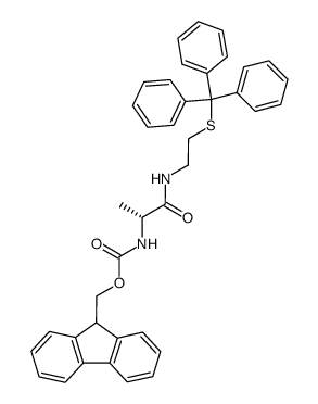 [(R)-1-(2-Tritylsulfanyl-ethylcarbamoyl)-ethyl]-carbamic acid 9H-fluoren-9-ylmethyl ester结构式