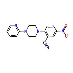 5-Nitro-2-[4-(2-pyridinyl)-1-piperazinyl]benzonitrile structure