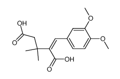 2-[1-(3,4-Dimethoxy-phenyl)-meth-(Z)-ylidene]-3,3-dimethyl-pentanedioic acid结构式