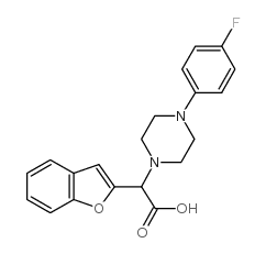 苯并呋喃-2-基-[4-(4-氟苯基)哌嗪-1-基]乙酸结构式