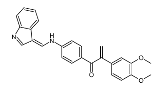 2-(3,4-dimethoxyphenyl)-1-[4-[[(Z)-indol-3-ylidenemethyl]amino]phenyl]prop-2-en-1-one结构式