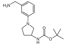 [1-(3-AMINOMETHYL-PHENYL)-PYRROLIDIN-3-YL]-CARBAMIC ACID TERT-BUTYL ESTER结构式