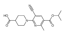 1-(3-cyano-5-(isopropoxycarbonyl)-6-methylpyridin-2-yl)piperidine-4-carboxylic acid Structure
