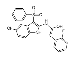 1-[3-(benzenesulfonyl)-5-chloro-1H-indol-2-yl]-3-(2-fluorophenyl)urea Structure
