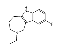2-ethyl-9-fluoro-3,4,5,6-tetrahydro-1H-azepino[4,3-b]indole结构式
