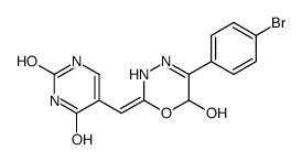 5-[(E)-[5-(4-bromophenyl)-6-hydroxy-3,6-dihydro-1,3,4-oxadiazin-2-ylidene]methyl]-1H-pyrimidine-2,4-dione Structure