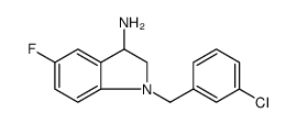 1H-Indol-3-amine, 1-[(3-chlorophenyl)methyl]-5-fluoro-2,3-dihydro Structure