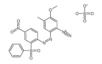 5-methoxy-4-methyl-2-[[4-nitro-2-(phenylsulphonyl)phenyl]azo]benzenediazonium hydrogen sulphate结构式