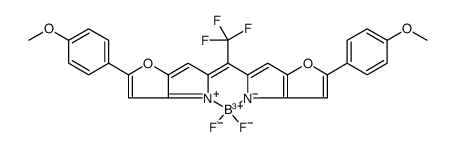 (T-4)-Difluoro[2-(4-methoxyphenyl)-5-[2,2,2-trifluoro-1-[2-(4-methoxyphenyl)-5H-furo[3,2-b]pyrrol-5-ylidene-κN4]ethyl]-4H-furo[3,2-b]pyrrolato-κN4]boron结构式