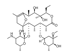 Erythromycin, 8,9-didehydro-N-demethyl-9-deoxo-6-deoxy-6,9-epoxy结构式