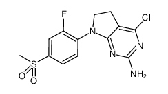 4-chloro-7-[2-fluoro-4-(methylsulfonyl)phenyl]-6,7-dihydro-5H-pyrrolo[2,3-d]pyrimidin-2-amine结构式