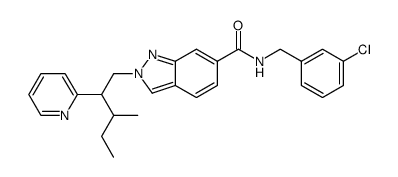 N-(3-chlorobenzyl)-2-(3-methyl-2-pyridin-2-ylpentyl)-2H-indazole-6-carboxamide Structure