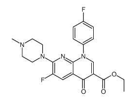 6-氟-1-(4-氟苯基)-7-(4-甲基哌嗪-1-基)-4-氧代-1,4-二氢-1,8-萘啶-3-羧酸乙酯结构式