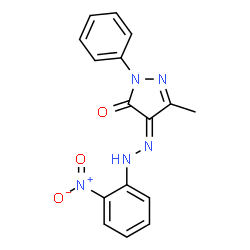 (4Z)-5-methyl-4-[2-(2-nitrophenyl)hydrazinylidene]-2-phenyl-2,4-dihydro-3H-pyrazol-3-one结构式