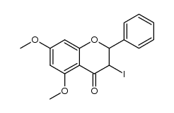 3-iodo-5,7-dimethoxy-2-phenyl-chroman-4-one结构式