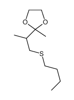 2-(1-butylsulfanylpropan-2-yl)-2-methyl-1,3-dioxolane结构式