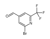 2-bromo-6-(trifluoromethyl)pyridine-4-carbaldehyde结构式