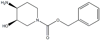 (3R,4S)-4-Amino-3-hydroxy-piperidine-1-carboxylic acid benzyl ester结构式