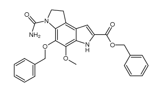 benzyl 4-benzyloxy-3-carbamoyl-5-methoxy-1,2,3,6-tetrahydropyrrolo[3,2-e]indole-7-carboxylate结构式