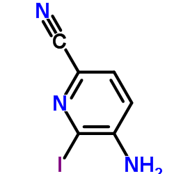 5-Amino-6-iodo-2-pyridinecarbonitrile结构式