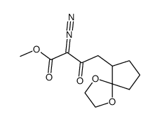 methyl 2-diazo-3-oxo-4-(1,4-dioxaspiro[4.4]nonan-6-yl)butanoate结构式