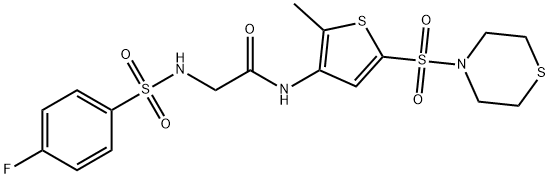 2-[[(4-Fluorophenyl)sulfonyl]amino]-N-[2-methyl-5-(4-thiomorpholinylsulfonyl)-3-thienyl]acetamide picture