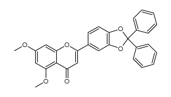 2-(2,2-diphenylbenzo[d][1,3]dioxol-5-yl)-5,7-dimethoxy-4H-chromen-4-one结构式