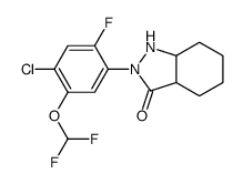 2-[4-chloro-5-(difluoromethoxy)-2-fluorophenyl]-3a,4,5,6,7,7a-hexahydro-1H-indazol-3-one结构式