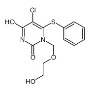 5-chloro-1-(2-hydroxyethoxymethyl)-6-phenylsulfanylpyrimidine-2,4-dione结构式
