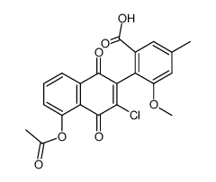 2-(5-acetoxy-3-chloro-1,4-dioxo-1,4-dihydronaphthalen-2-yl)-3-methoxy-5-methylbenzoic acid结构式