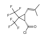 cis-3-(2-Methyl-1-propenyl)-2,2-bis(trifluormethyl)cyclopropancarbonsaeurechlorid结构式