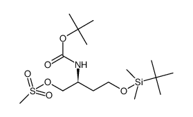 (S)-2-((tert-butoxycarbonyl)amino)-4-((tert-butyldimethylsilyl)oxy)butyl methanesulfonate结构式
