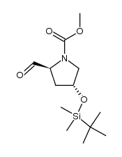 (2S,4R)-4-tert-butyl(dimethyl)silyloxy-2-formyl-1-methoxycarbonylpyrridine Structure