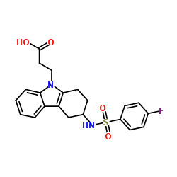 3-(3-{[(4-Fluorophenyl)sulfonyl]amino}-1,2,3,4-tetrahydro-9H-carbazol-9-yl)propanoic acid Structure