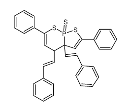 3,8-diphenyl-5,6-distyryl-2,9-dithia-1-phosphabicyclo<4.3.0>nona-3,7-diene 1-sulfide Structure
