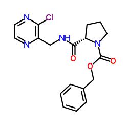 Benzyl (2S)-2-{[(3-chloro-2-pyrazinyl)methyl]carbamoyl}-1-pyrrolidinecarboxylate Structure