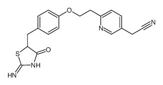 5-(4-(2-(5-cyanomethyl-2-pyridyl)ethoxy)benzyl)-2-imino-4-thiazolidinone Structure