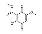 2,5-dimethoxy-3,6-dioxo-cyclohexa-1,4-dienecarboxylic acid methyl ester结构式