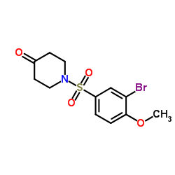 1-[(3-Bromo-4-methoxyphenyl)sulfonyl]-4-piperidinone Structure