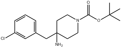 4-氨基-4-(3-氯苄基)哌啶-1-羧酸叔丁酯结构式