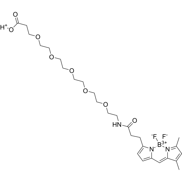 BDP FL-PEG5-acid Structure