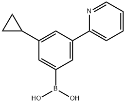 3-(Pyridin-2-yl)-5-cyclopropylphenylboronic acid结构式