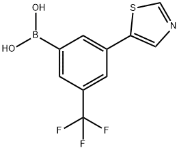 3-Trifluoromethyl-5-(thiazol-5-yl)phenylboronic acid结构式