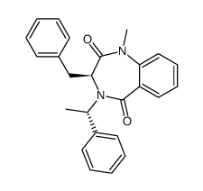1-methyl-(3S)-benzyl-4-((S)-α-phenylethyl)-1,4,benzodiazepine-2,5-dione结构式