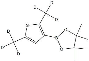 2-(2,5-bis(methyl-d3)thiophen-3-yl)-4,4,5,5-tetramethyl-1,3,2-dioxaborolane结构式