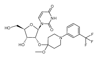 2'-O-{4-Methoxy-1-[(3-trifluoromethyl)phenyl]piperidin-4-yl}uridine结构式