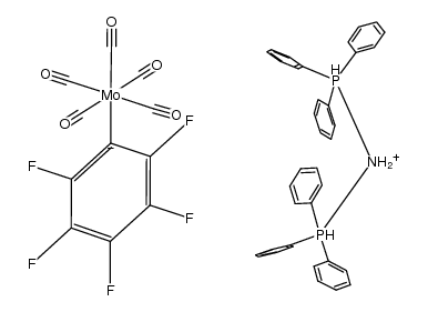 [bis(triphenylphosphoranylidene)ammonium][Mo(C6F5)(CO)5]结构式