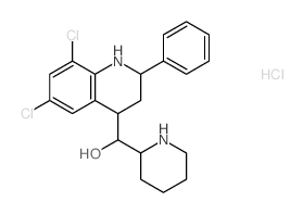 4-Quinolinemethanol,6,8-dichloro-1,2,3,4-tetrahydro-2-phenyl-a-2-piperidinyl-, hydrochloride (1:1)结构式