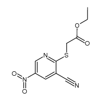 2-ethoxycarbonylmethylmercapto-3-cyano-5-nitropyridine结构式