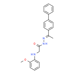 N'-[1-(4-biphenylyl)ethylidene]-2-[(2-methoxyphenyl)amino]acetohydrazide (non-preferred name) Structure